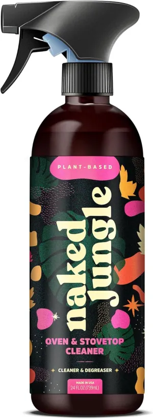 Naked Jungle Premium Plant-Based Stove Top Cleaner and Oven Cleaner with a Heavy Duty Degreaser, Cleaning Spray for Cooktop & Gas Stove Cleaner (24oz)
