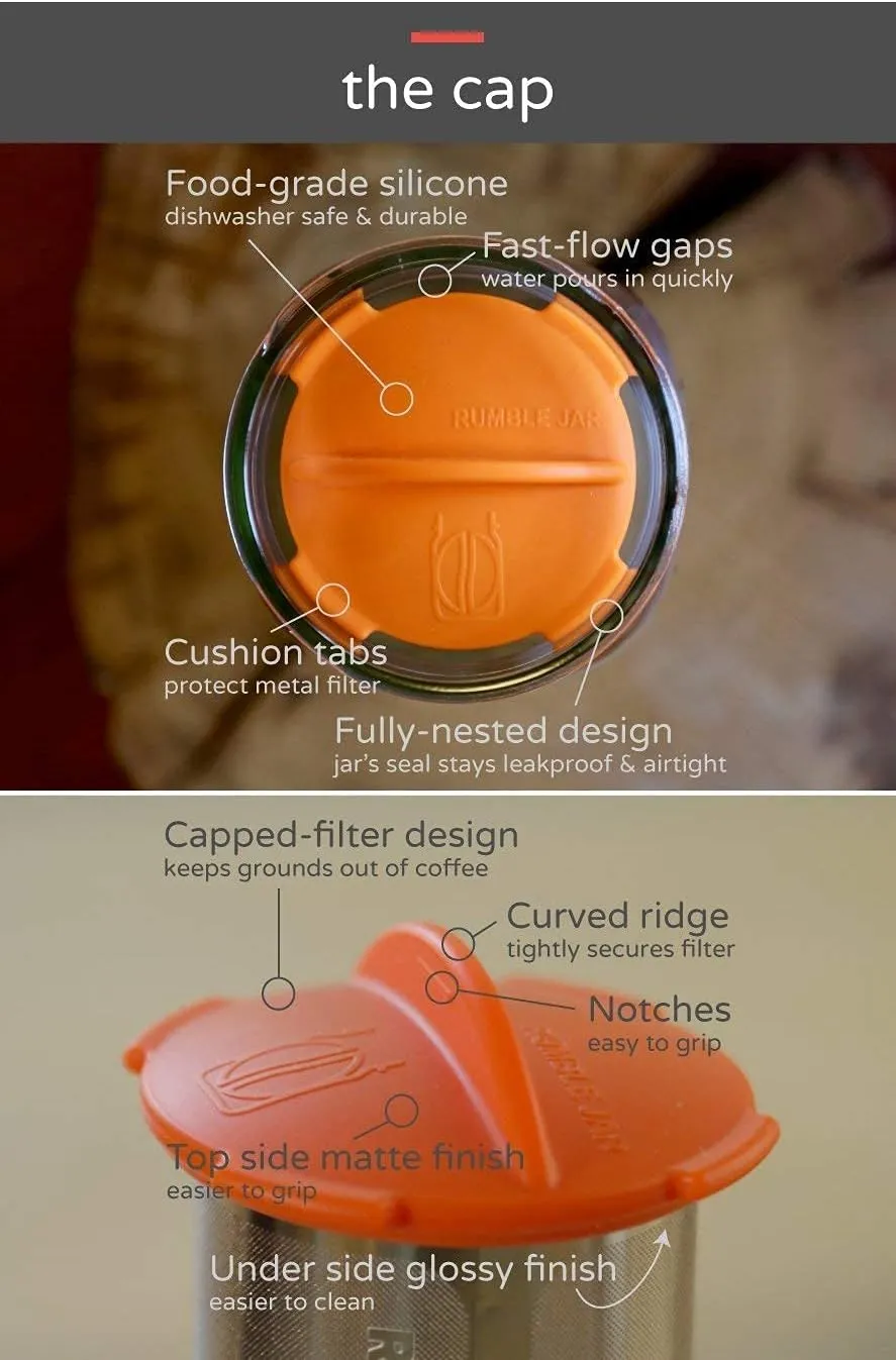 Next-Gen Cold Brew Coffee Maker for Mason Jars - 200 Micron Filter Is Ideal for Coarse Grounds & Stronger Coffee - Includes Filter   32oz Mason Jar