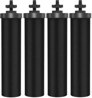 NSF/ANSI 42&372 Certified Water Filter，Gravity Water Filter Replacement for Berkey® BB9-2® Black Purification Elements and Berkey® Gravity Filter System, 4 Pack