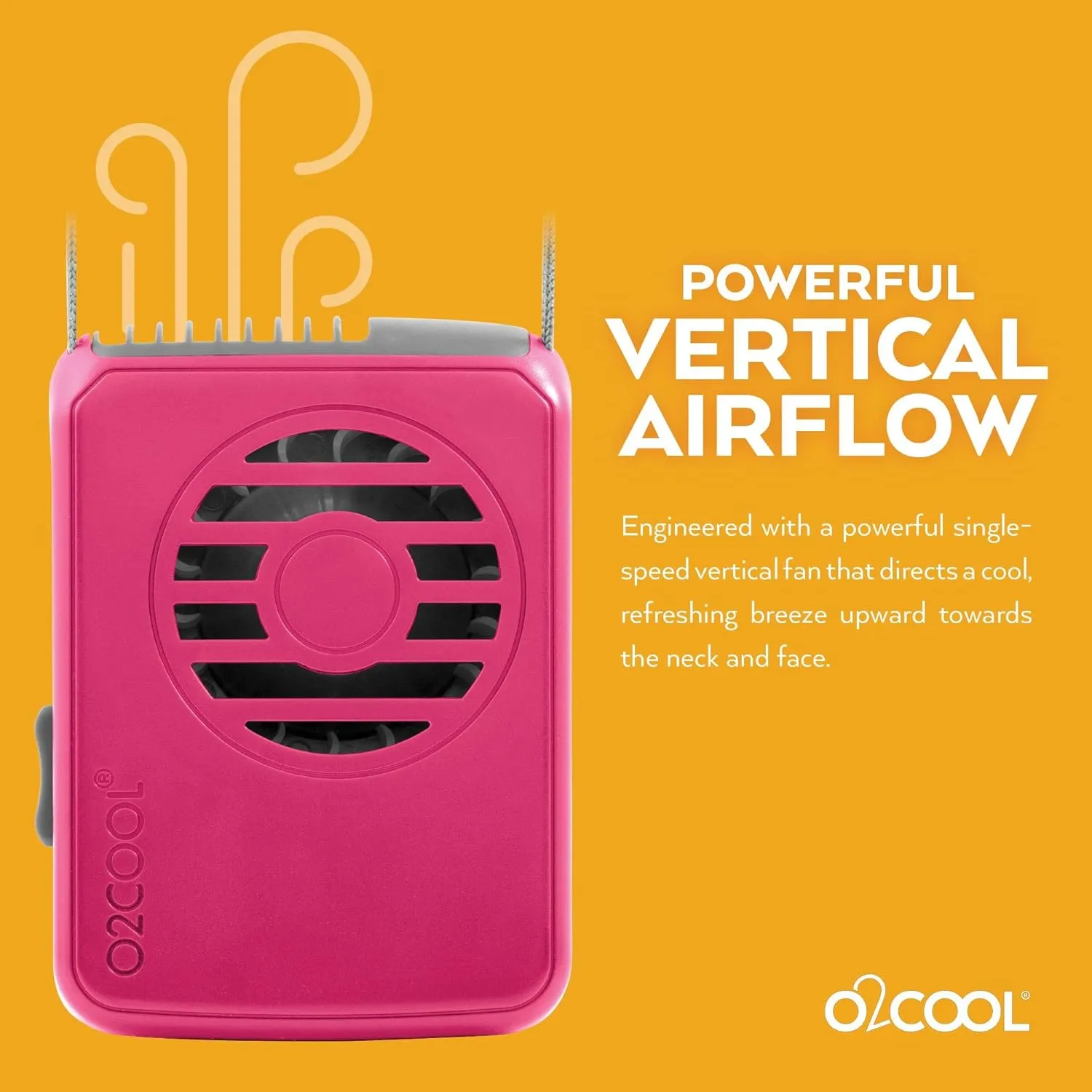 O2COOL Deluxe Necklace Fan, Raspberry, 2 Units