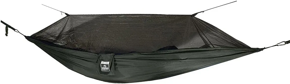 Oak Creek Camping Hammock and Accessories. Complete Package with Mosquito Bug Net, Rain Fly, Tree Straps. Great for Hiking, Backpacking, and Travel. Weighs Only 4 Pounds.