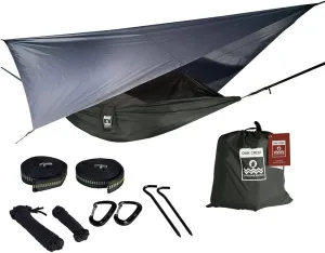 Oak Creek Camping Hammock and Accessories. Complete Package with Mosquito Bug Net, Rain Fly, Tree Straps. Great for Hiking, Backpacking, and Travel. Weighs Only 4 Pounds.