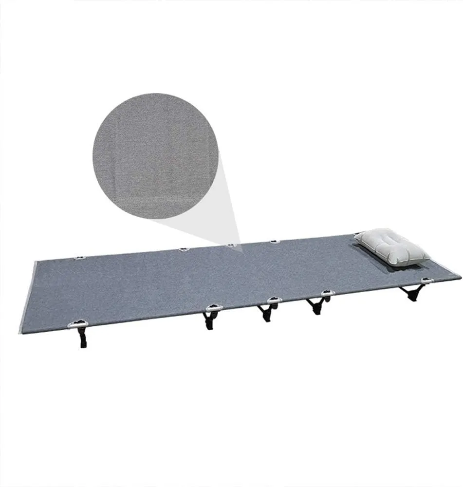 Outdoor Bold Folding Linen Camping Bed Extra Wide Sturdy Lightweight Comfortable for Outdoor Indoor (Grey)