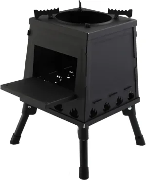 Outdoor Camping Stove Camp Tent Stove, Portable Folding Wood Burning StoveTent, Shelter, Backpacking, Hiking, Camping Traveling Heating and Cooking ( Large, Black ) (CHL-LMJPQ-008@ZHBS58)