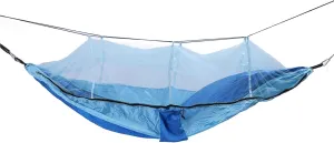 Outdoor Hammock 661lb Load Bearing Lightweight Portable Hammock with Net for Courtyard Camping Picnic (Royal Blue with Light Blue (Light Blue Net))