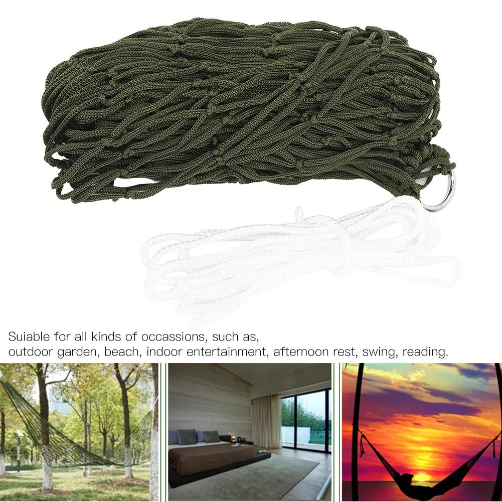 Outdoor Hammock Mesh Hammock Camping Single Person Simple Nylon Net Hammock with Rope