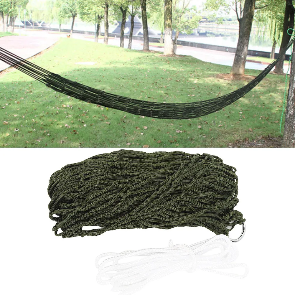 Outdoor Hammock Mesh Hammock Camping Single Person Simple Nylon Net Hammock with Rope