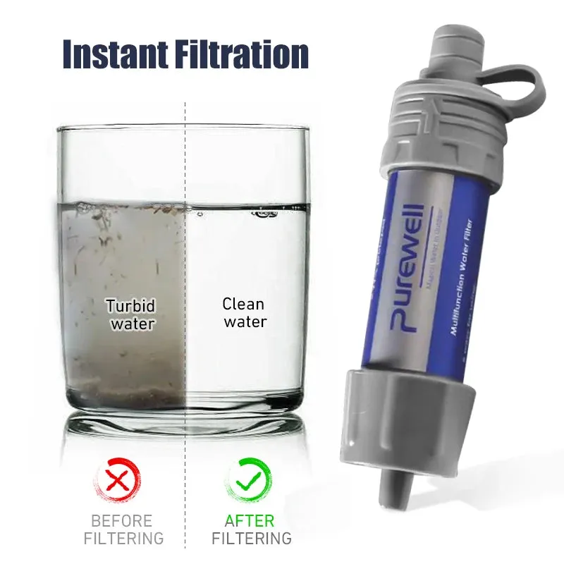 Outdoor Purification Water Filter Straw Water Purifier Camping Equipment Water Filtration System for Survival Emergency Supplies