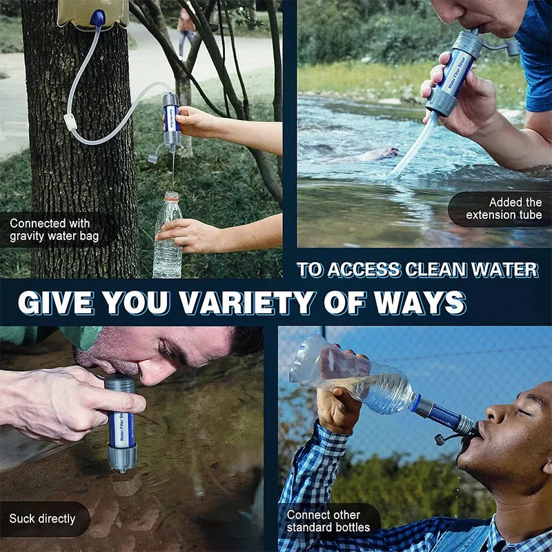 Outdoor Purification Water Filter Straw Water Purifier Camping Equipment Water Filtration System for Survival Emergency Supplies