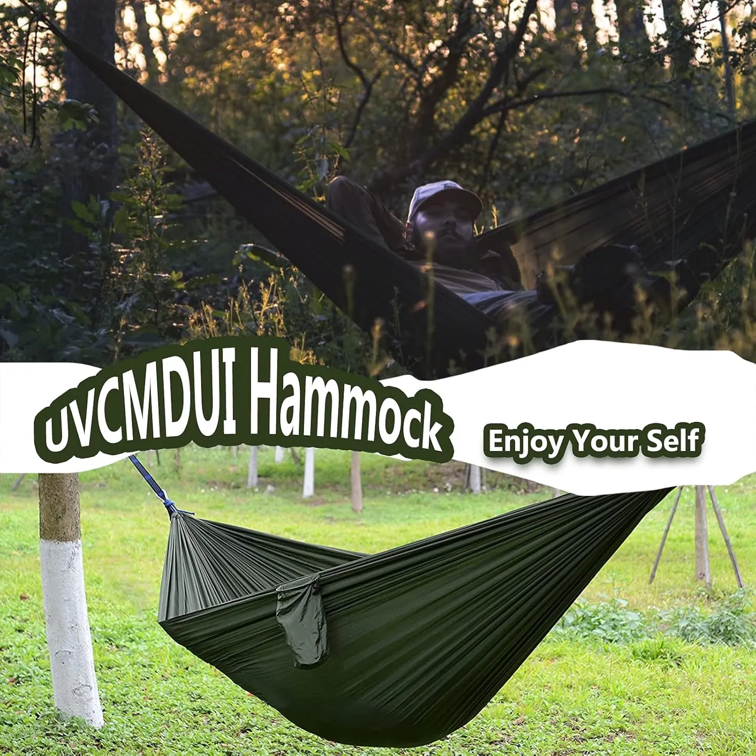 Outdoor Travel Hammock, Portable Camping Hammock, Double Hammock 200kg Load Capacity for Camping Hiking Backpacking,Comouflage