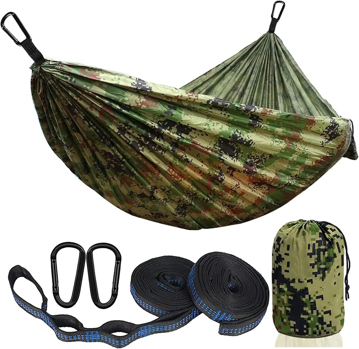 Outdoor Travel Hammock, Portable Camping Hammock, Double Hammock 200kg Load Capacity for Camping Hiking Backpacking,Comouflage