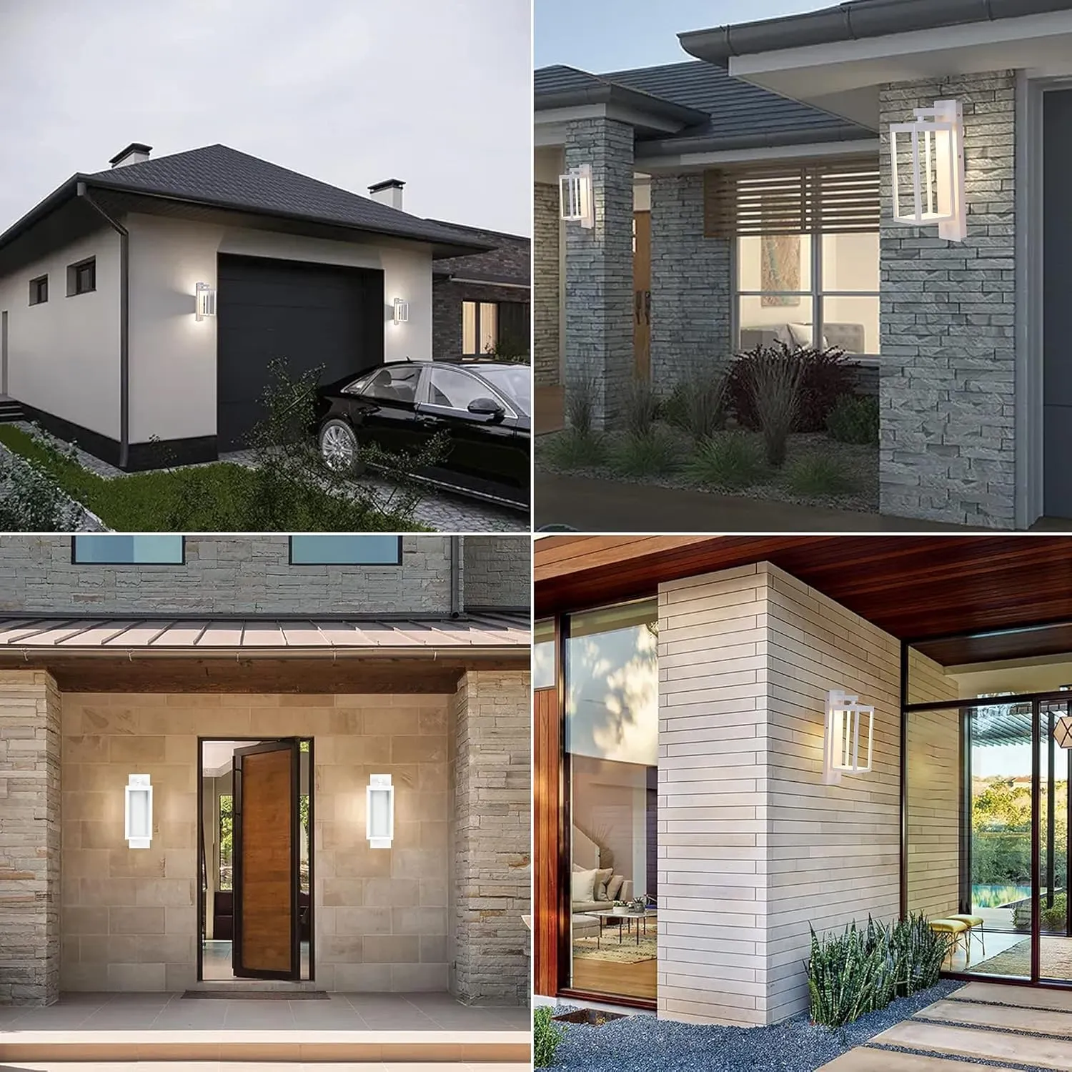 Outdoor Wall Sconce Light Exterior IP54 Waterproof LED Wall Light Fixture White Porch Light Outdoor Wall Mount Lamp Lantern Anti-Rust Aluminum for Patio Garage13W 750Lm 3000K