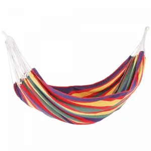 Outsunny 83"x59" Outdoor Hammock Bed Swing Chair, Patio Lounge Garden Camping Hiking Travel Hammock |Outsunny 83"x59" Double Hamac Lit Chaise Longue Salon Jardin Camping Randonnee Meubles, Rouge