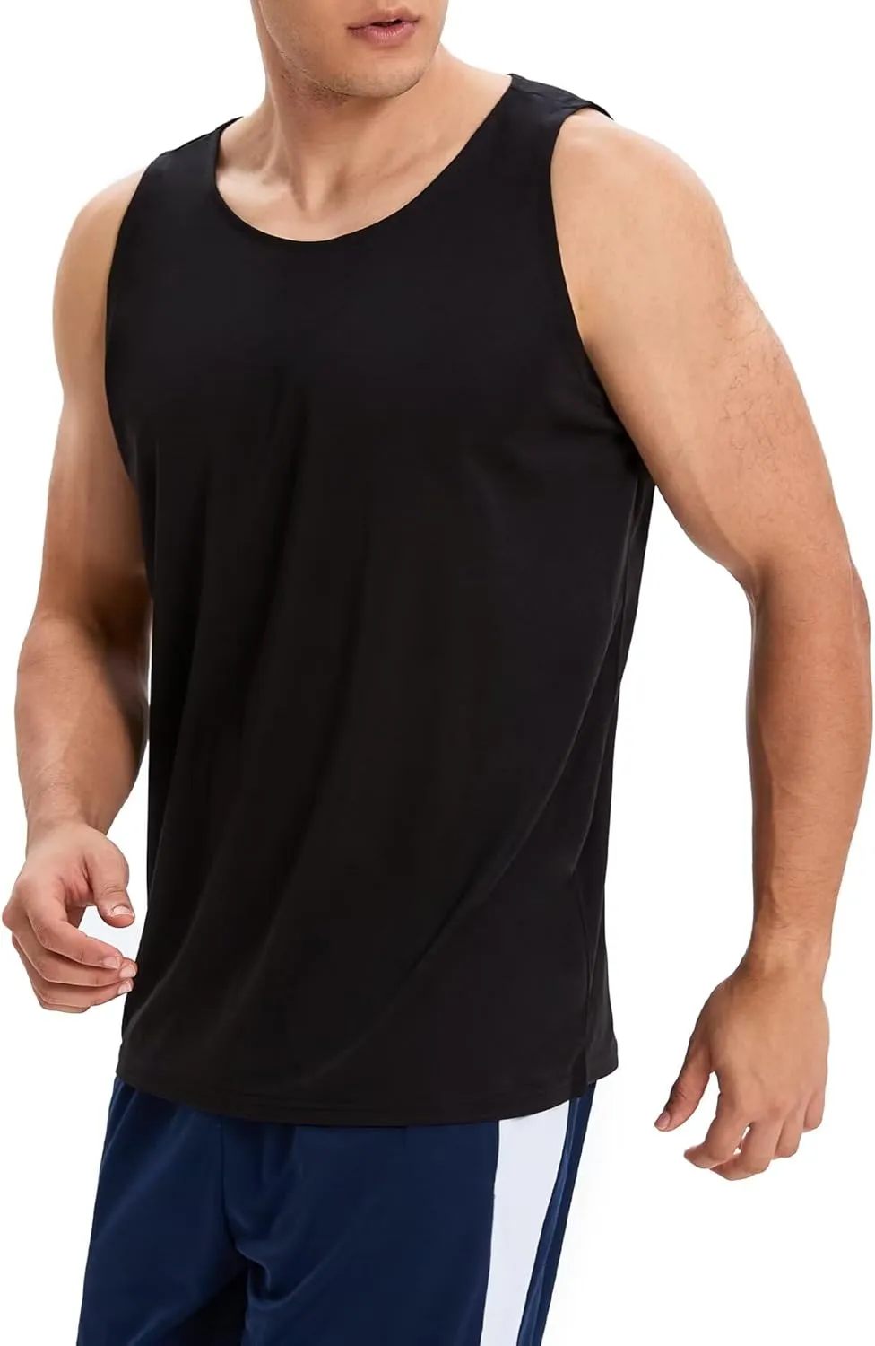 OYGSieg 6 Pack Men's Quick Dry Workout Tank Tops Breathable Gym Sleeveless Muscle Shirts for Active Men