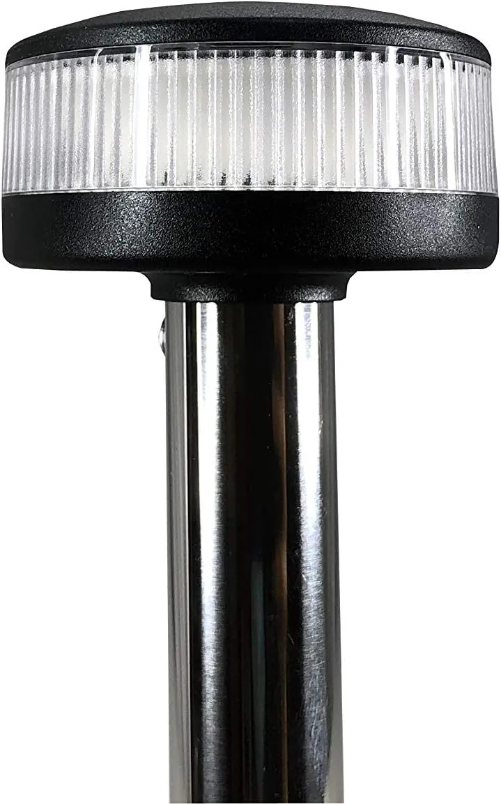 Pactrade Marine Boat Fold Down Stern Light Anchor Light All Round White LED Marine Adjustable Pole USCG 2 NM For Yacht Pontoon and Fishing Boat 12 Volts 14-1/4 Inches