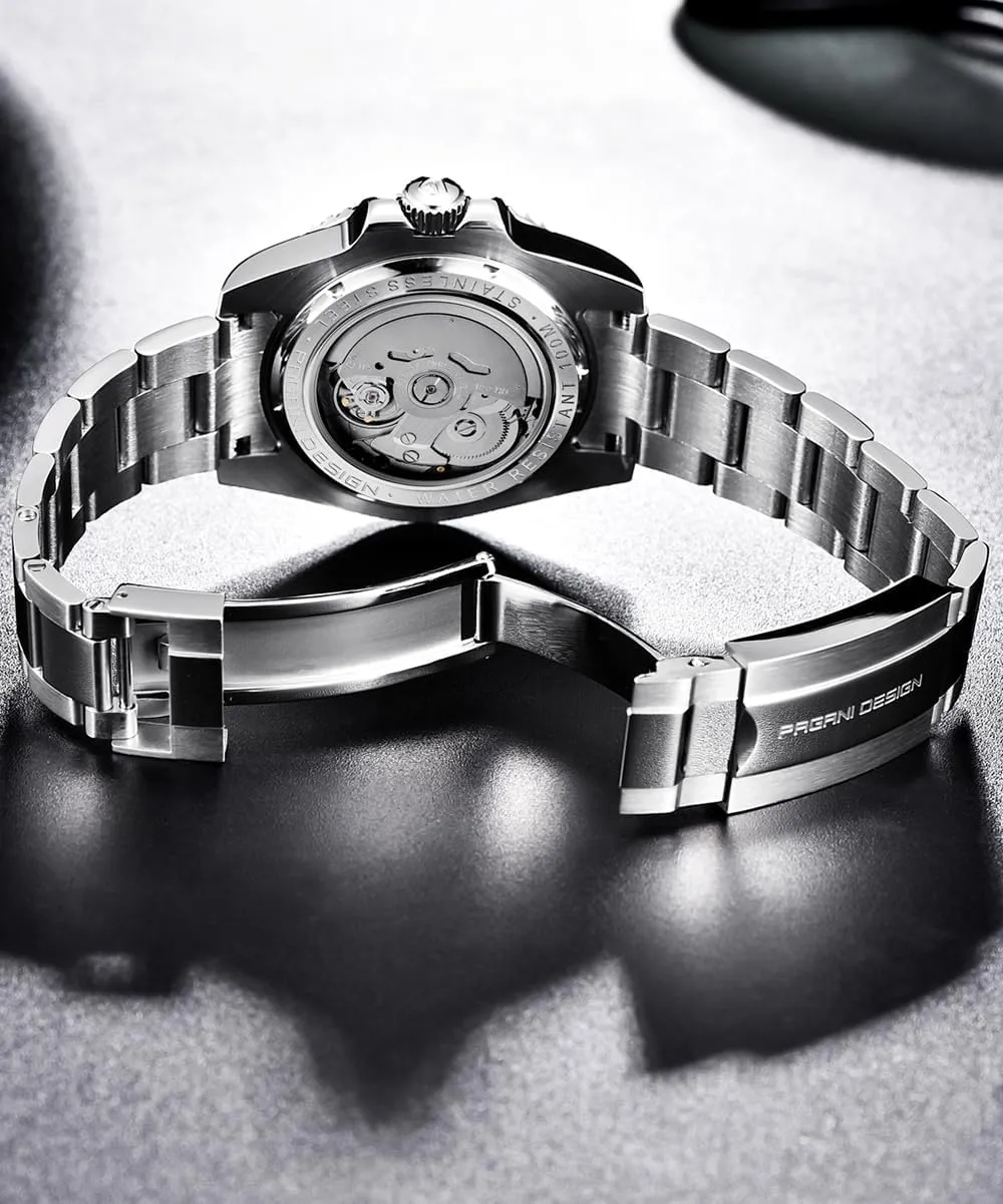 Pagani Design Watches for Men, Automatic Watch,Japanese Movement, Stainless Steel Waterproof Luminous Calendar
