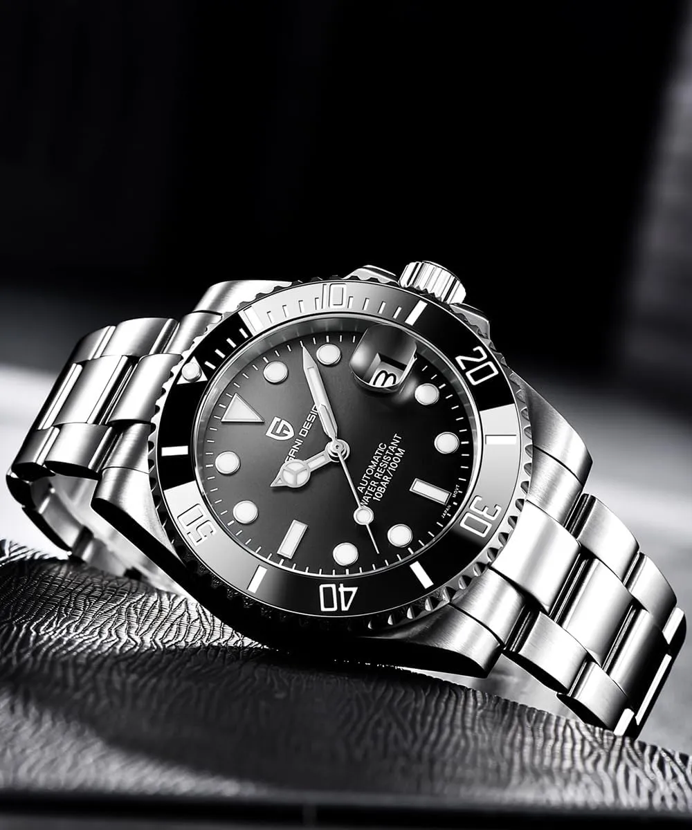 Pagani Design Watches for Men, Automatic Watch,Japanese Movement, Stainless Steel Waterproof Luminous Calendar