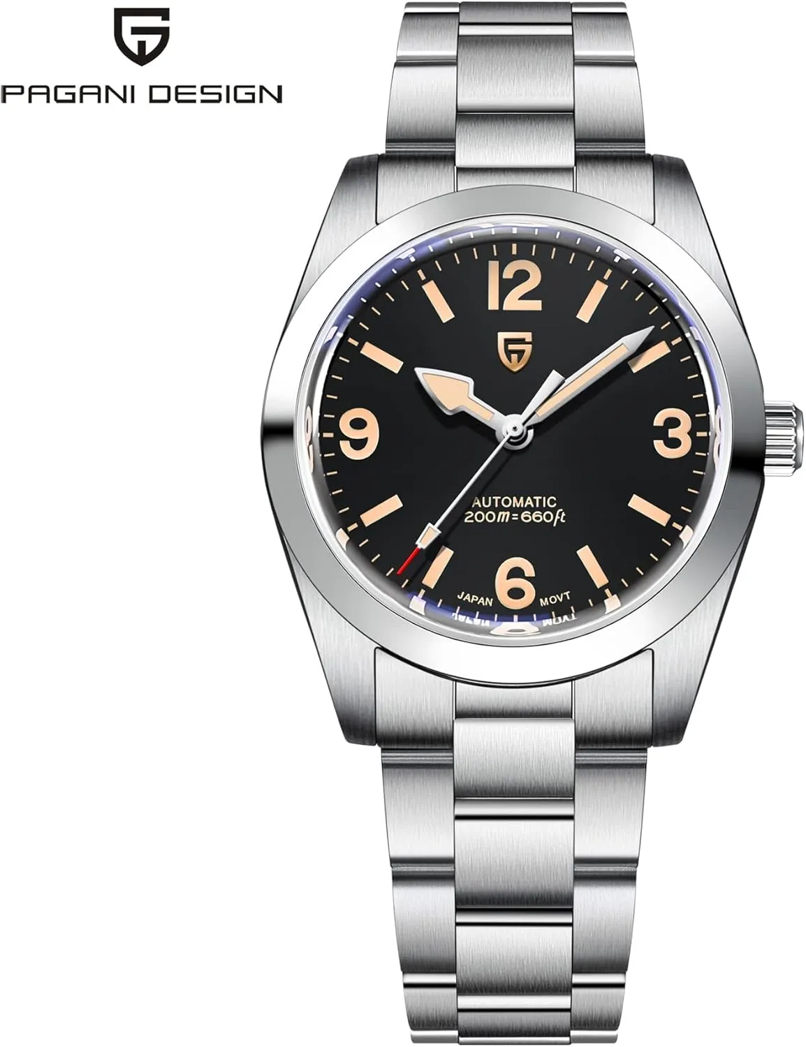 Pagani Design Watches for Men Mechanical Automatic Wrist Watch Waterproof NH35 Movement Sapphire Crystal Luminous Stainless Steel Watch