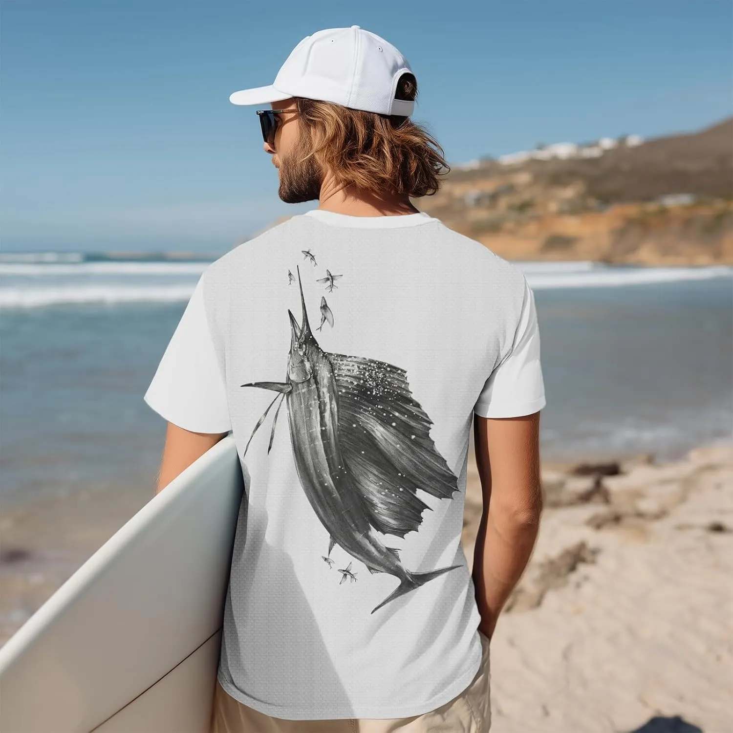 Palmyth Mens Fishing Shirts UPF 50  Sun Protection Short Sleeve UV T-Shirts Breathable Quick-Dry