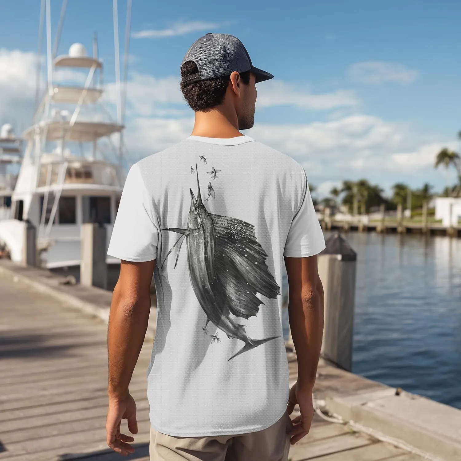Palmyth Mens Fishing Shirts UPF 50  Sun Protection Short Sleeve UV T-Shirts Breathable Quick-Dry
