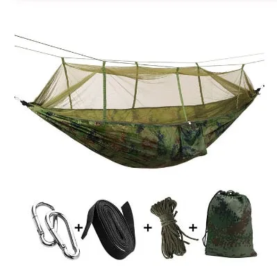 Person Furniture Parachute Fabric Mosquito Strength Bed Hanging Portable Swing Reliable delivery Camping/garden 1-2 Sleep Net Hammock Outdoor with All-out sale