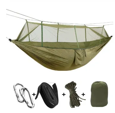 Person Furniture Parachute Fabric Mosquito Strength Bed Hanging Portable Swing Reliable delivery Camping/garden 1-2 Sleep Net Hammock Outdoor with All-out sale