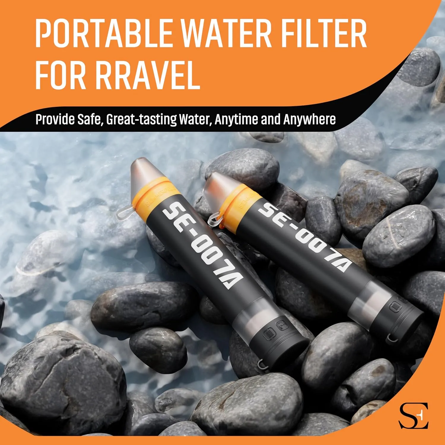 Personal Straw Water Filter to purify Water, Emergency Water Straws Portable Gear for Hiking, Camping, Travel, Fishing, Outing and Emergency Preparedness （2 Water Filters   1 Filter Cartridge）