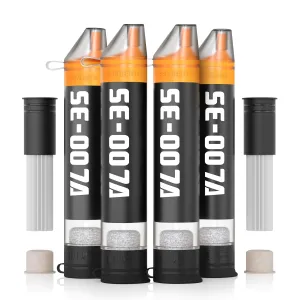Personal Straw Water Filter to purify Water, Emergency Water Straws Portable Gear for Hiking, Camping, Travel, Fishing, Outing and Emergency Preparedness （4 Water Filters   2 Filter Cartridges）