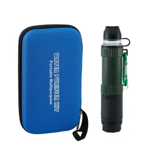 Personal Water Filter Kit for Hiking, Camping, Travel - Outdoor Portable Straw Water Purifier Survival Gear and Equipment - Army Green