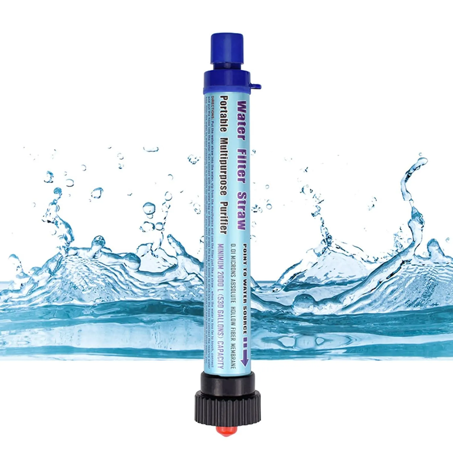 Personal Water Filter,Survival Water Filter Straws,Super-high Precision Water Purification Survival Gear,Water Purifier for Hiking,Hunting,Travel and Emergency