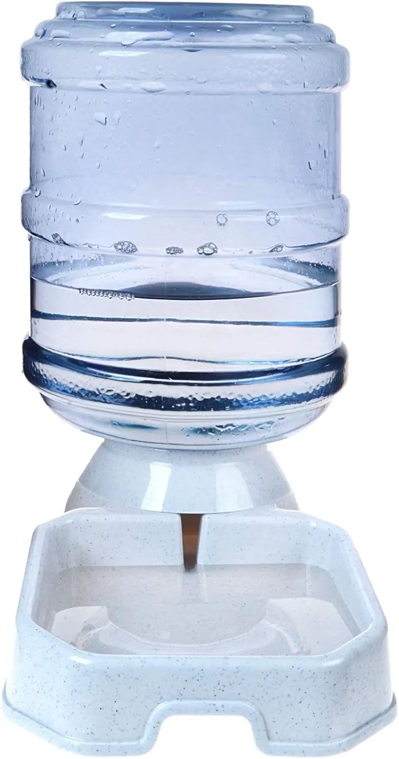 Pet Water Dispenser Station - 1 Gal Replenish Pet Waterer for Dog Cat Animal Automatic Gravity Water Drinking Fountain Bottle Bowl Dish Stand