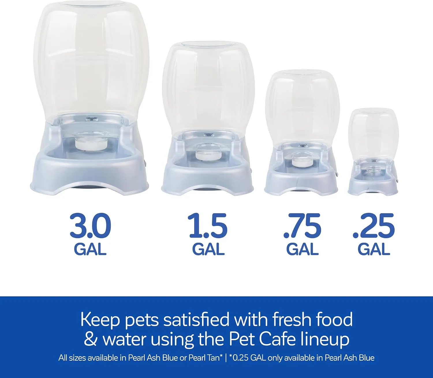 Petmate Pet Cafe Cat and Dog Water Dispenser - Water Bowl for Cats and Dogs, USA Made, 3 GAL, Pearl Tan