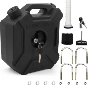 Plastic Engine Oil Jugs with Lid, 1.3 Gallon Water Storage Containers with Lockable Bracket, Portable Water Tank Fluid Container