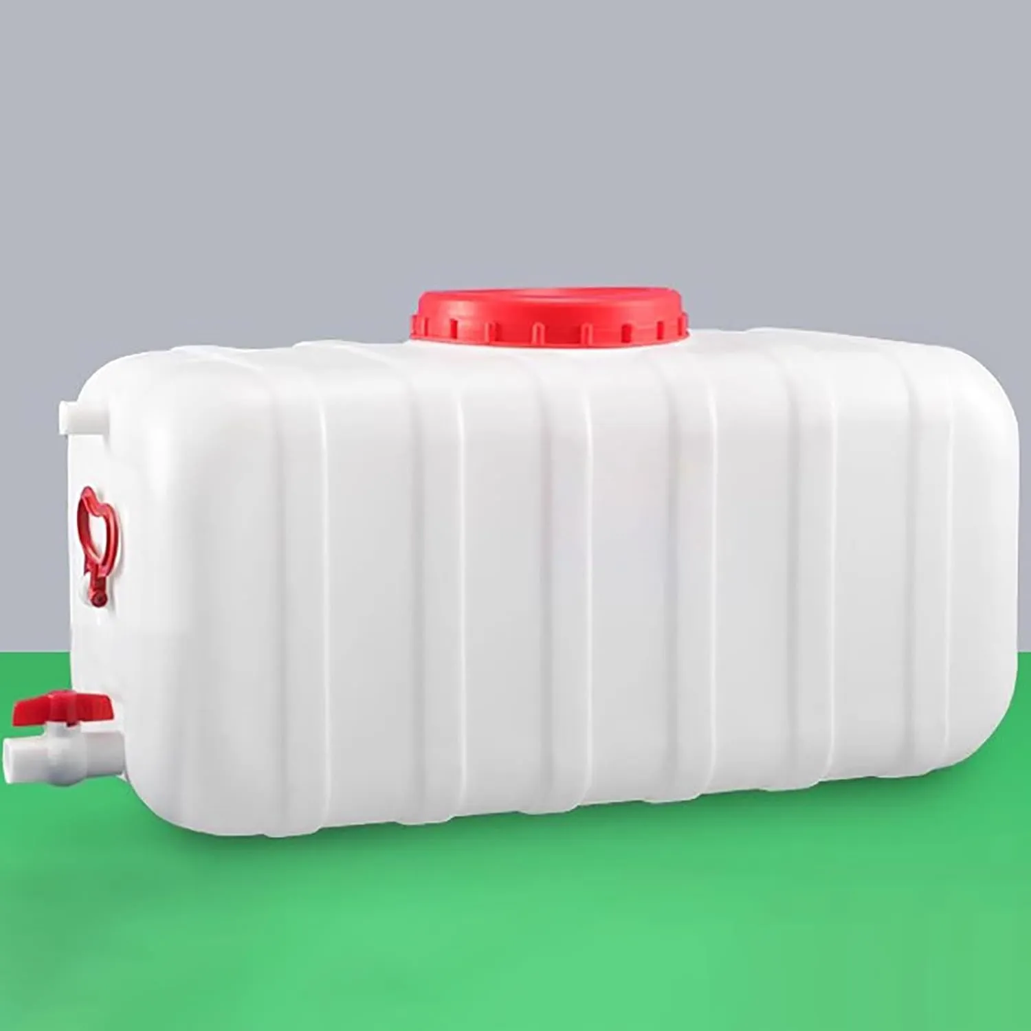 Plastic Portable Water Tank with Spigot for Camping Large Capacity Water Storage Tank Water Container for Emergency Storage Household Outdoor Camping RV Self-Driving(Size:110L/30gallon)