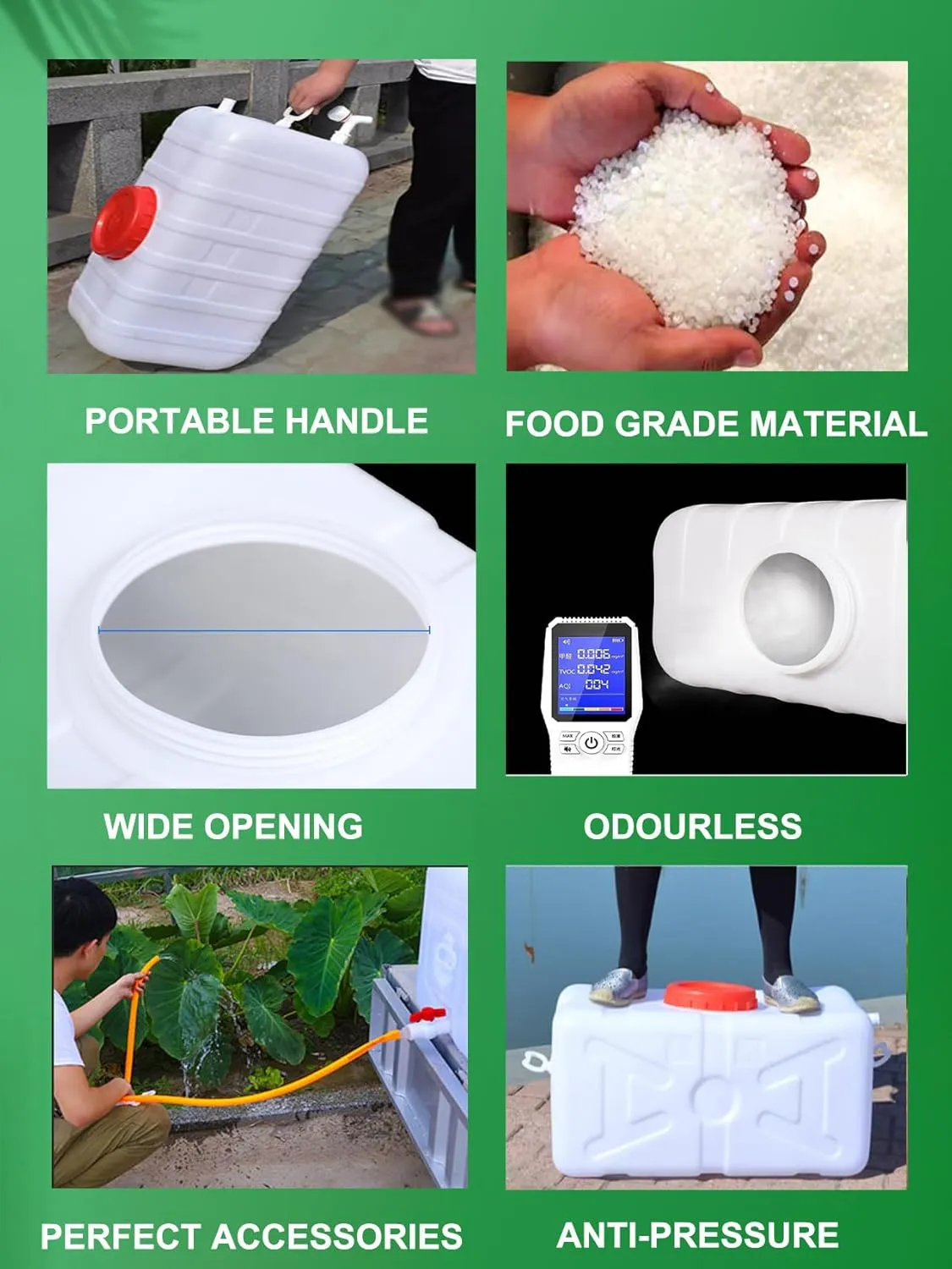 Plastic Portable Water Tank with Spigot for Camping Large Capacity Water Storage Tank Water Container for Emergency Storage Household Outdoor Camping RV Self-Driving(Size:110L/30gallon)