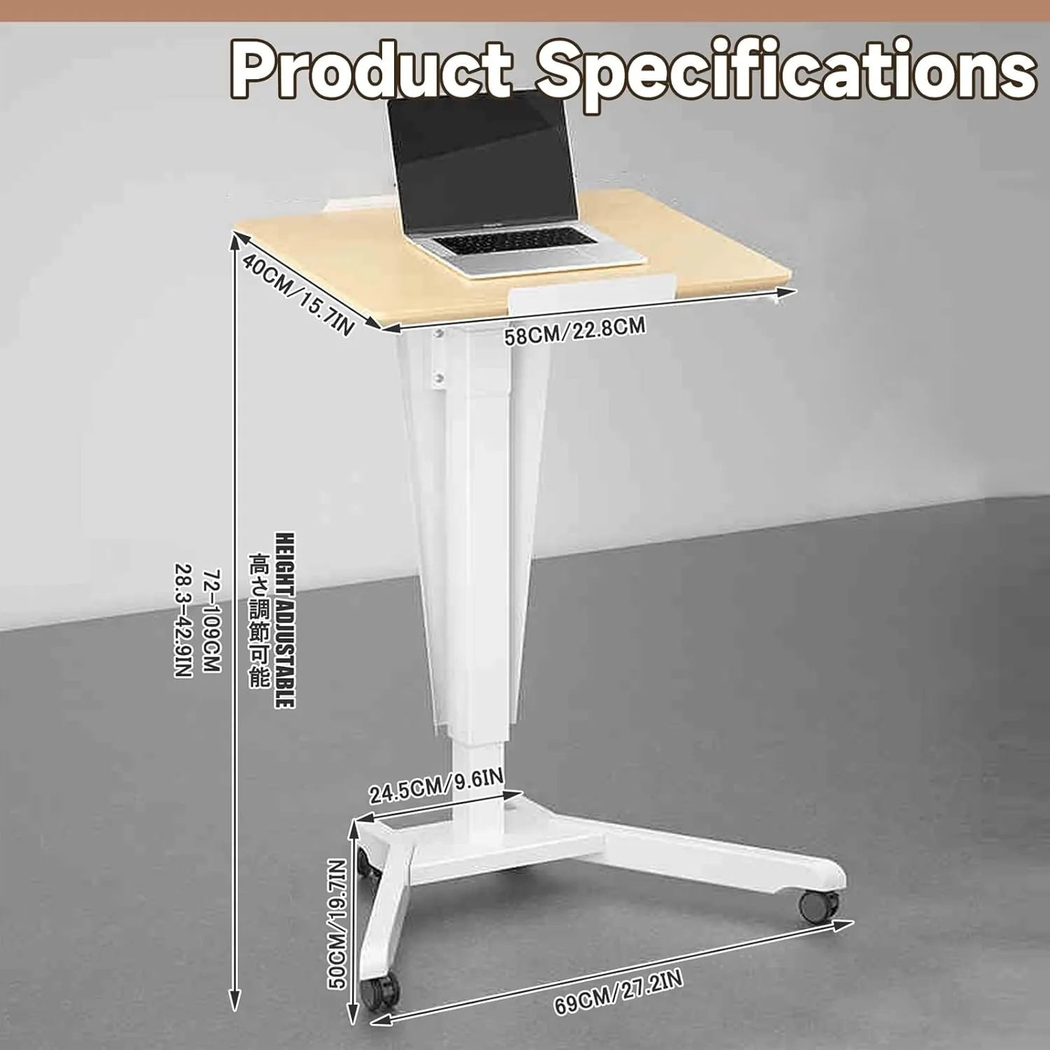 Podium,Floor Standing Reception Podiums, Floor Lectern Podium, Mobile Lectern, Pulpit for Churches, Free Lifting Podium, Suitable for Conference Rooms, classrooms, Shopping malls(Maple)