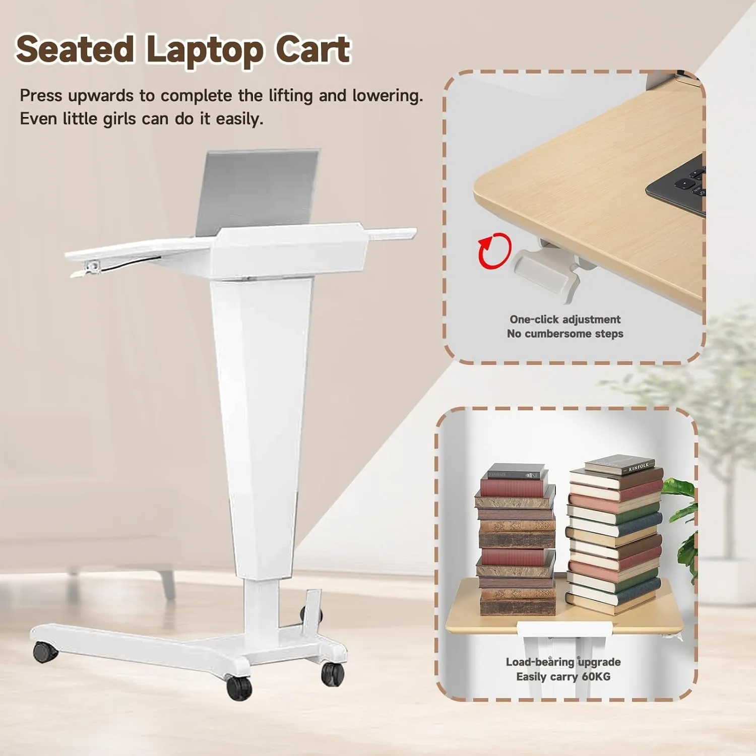 Podium,Floor Standing Reception Podiums, Floor Lectern Podium, Mobile Lectern, Pulpit for Churches, Free Lifting Podium, Suitable for Conference Rooms, classrooms, Shopping malls(Maple)