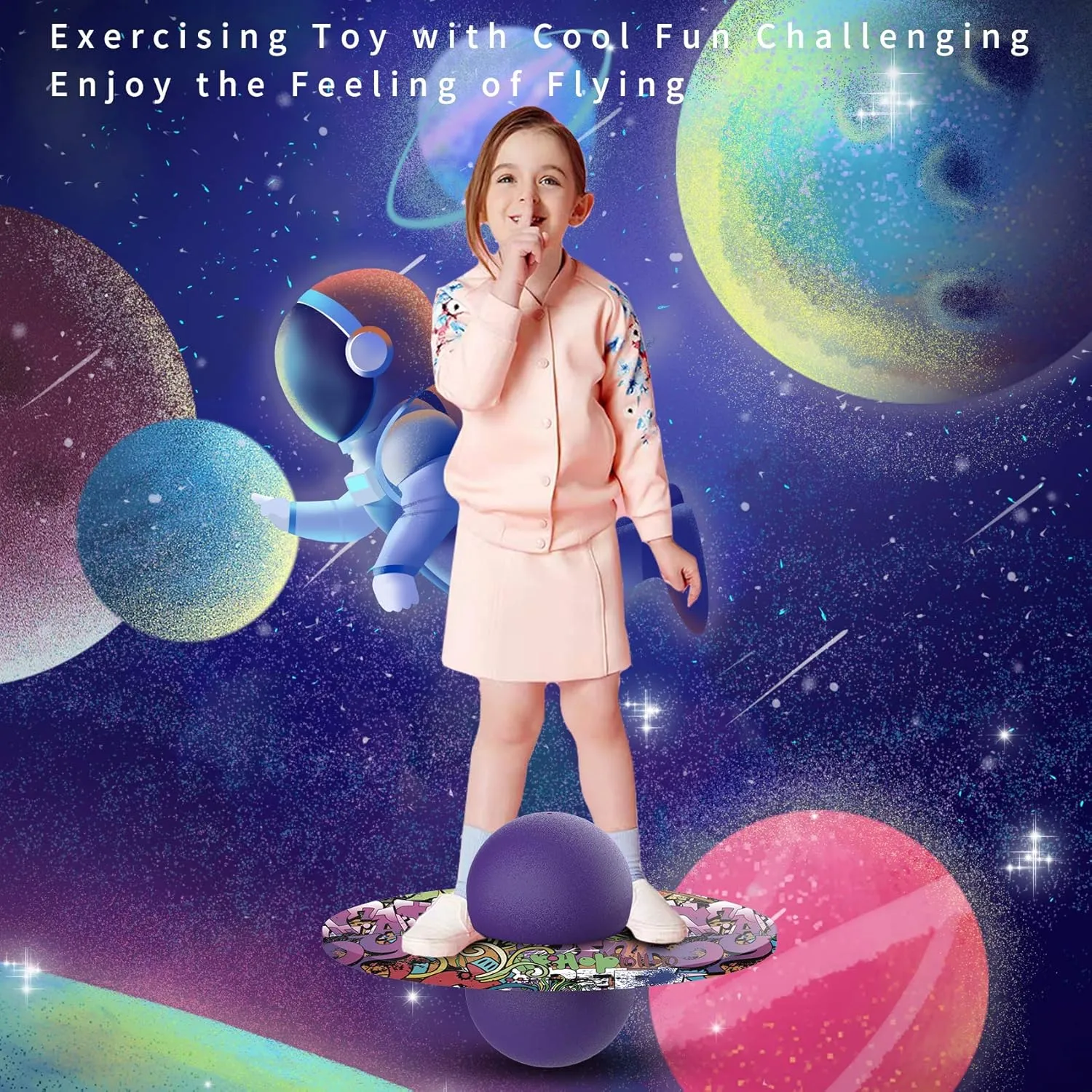 Pogo Ball for Kids & Adults Up to 200lb, Balance Coordination Trick Bounce Board Pop Ball Cool Fun Challenge Indoor Outdoor Toys Pogo Jumper Birthday Gifts for Boys Girls Back-to-school
