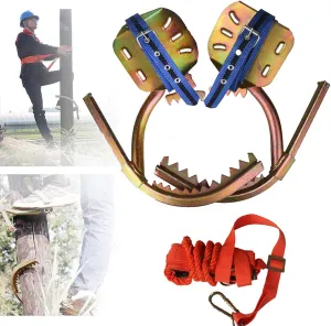 Pole Climbing Spikes, Tree Climbing Gear with Safe Belt, Adjustable Tree Climbing Spikes for Climbing Hunting Observation Picking Fruit,450model