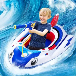 Pool Floats Toys for Kids - Toddler Pool Floats with Water Gun, Inflatable Ride-on for Boys Girls Age 3-8, Outdoor Games, Water Toys, Summer Swimming Fun