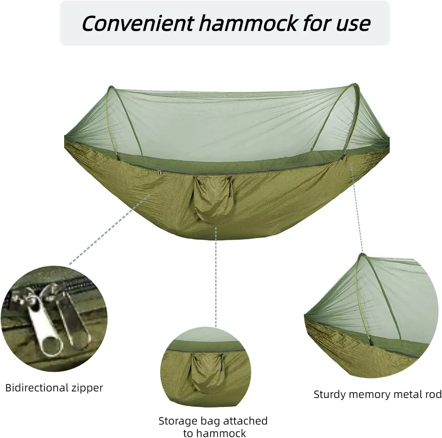 Pop up Hammock with Mosquito net - Ultra Light Outdoor Camping  for Adults with Capacity of 200 kilograms,Hammock Swing for 2 Tree Ties, 2 Black Gold Steel Buckles, Outdoor Storage Bag (Pink)