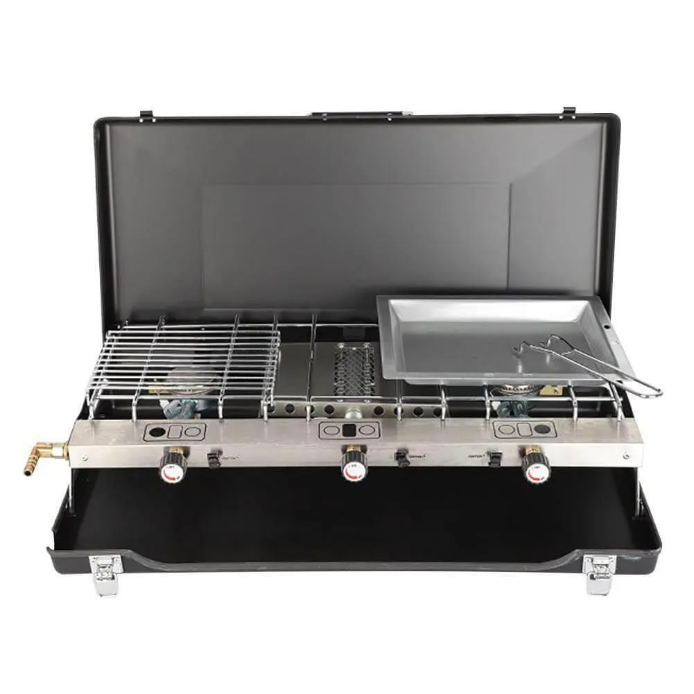 Portable 2-Burner Grill - Compact Outdoor Cooking Solution