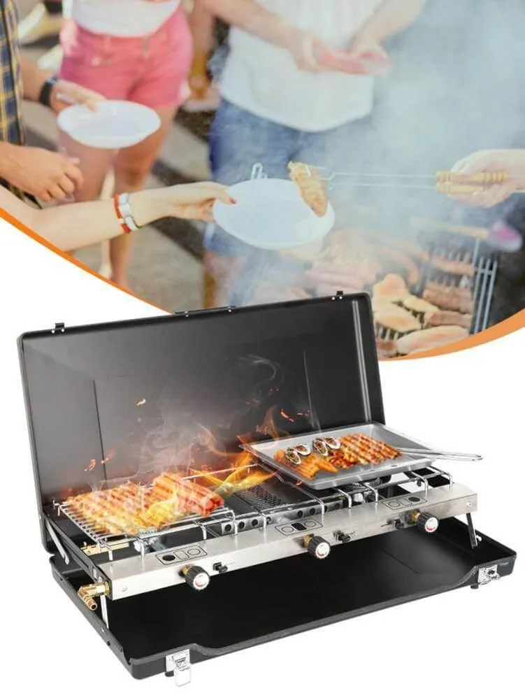 Portable 2-Burner Grill - Compact Outdoor Cooking Solution