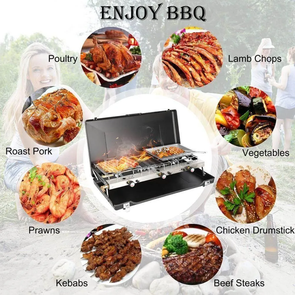 Portable 2-Burner Grill - Compact Outdoor Cooking Solution