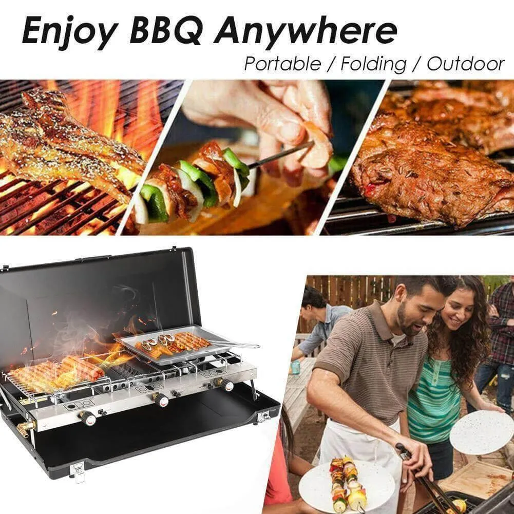 Portable 2-Burner Grill - Compact Outdoor Cooking Solution
