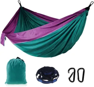 Portable 2 Person Hammock Set, Camping Essentials & Camping Gifts, Portable Hammock Single or Double Hammock for Outdoor