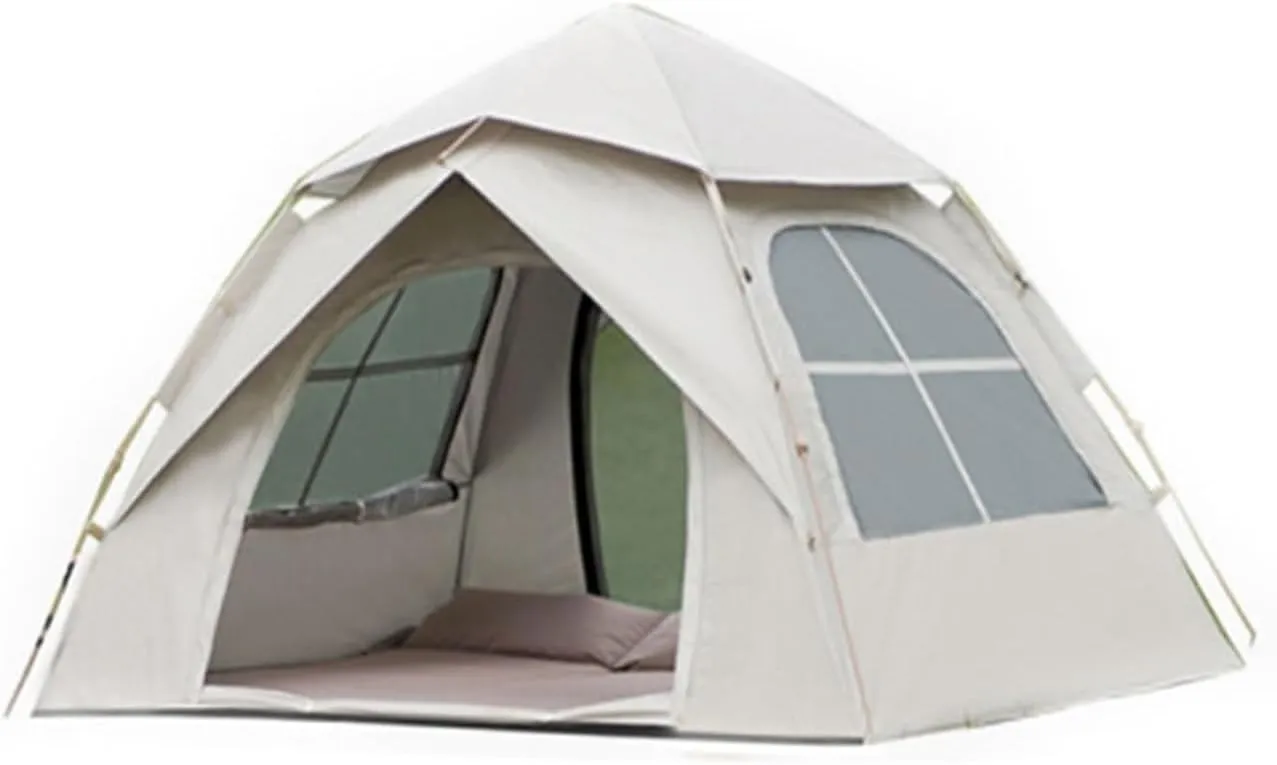 Portable Automatic Tent, Outdoor Folding Camping Equipment, Double Cross Window Four Sided Circulation Ventilation, Large Space Mobile Bedroom