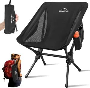 Portable Camping Chair,Folding Chair with Cup Holder and Storage Bag-Supports 330 Lbs,Light Weight Camping Chairs for Adults-Perfect for Outdoor Camp, Hiking, Travel, Beach,Sports and Picnic
