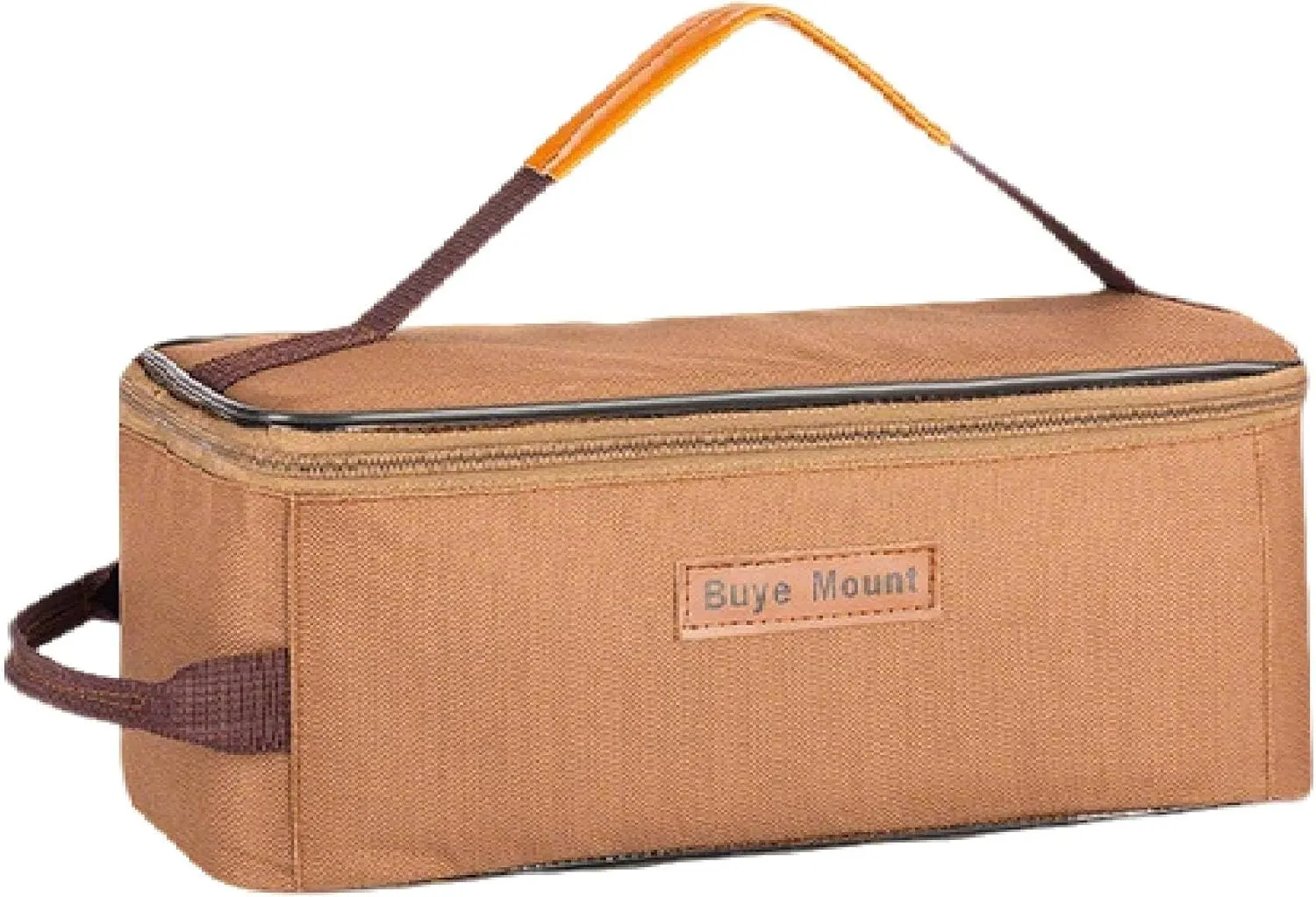 Portable Camping Organizer Bag, Large Capacity Multifunctional Storage Bag, Portable Pouch for BBQ Camp Cookware Kitchen Kit (Khaki)