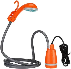 Portable Camping Shower, Adjustable Water Shower Pump with Hook, Outdoor Shower with Filter, Suitable for Indoor/Outdoor Showering, Camping, Pet Cleaning, Car Washing, Garden Watering, etc.